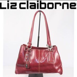 Liz Claiborne Burgundy Faux Leather Shoulder Bag in Excellent Condition